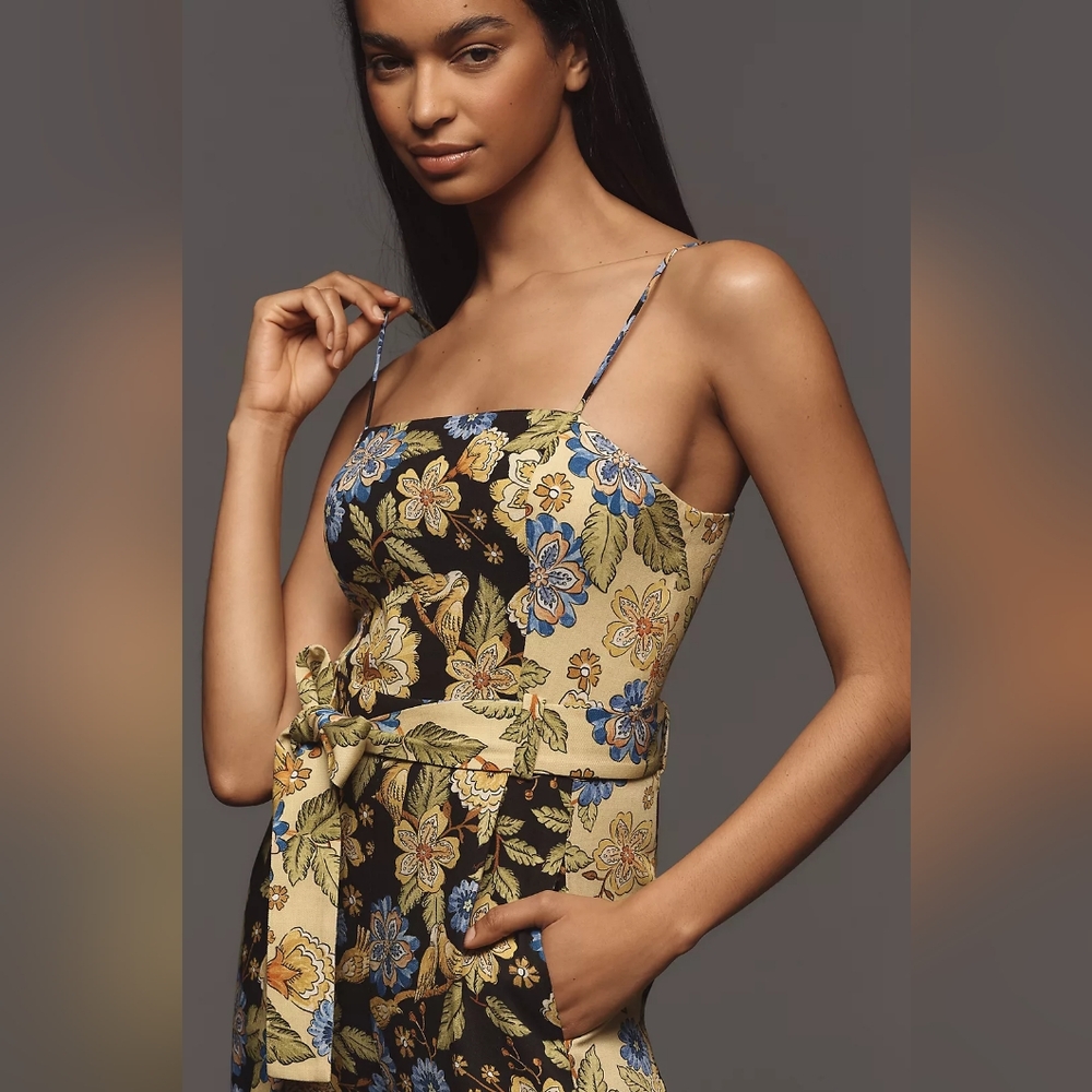 NWT FARM Rio x Anthropologie Square-Neck Floral Jumpsuit Medium - Picture 3 of 6